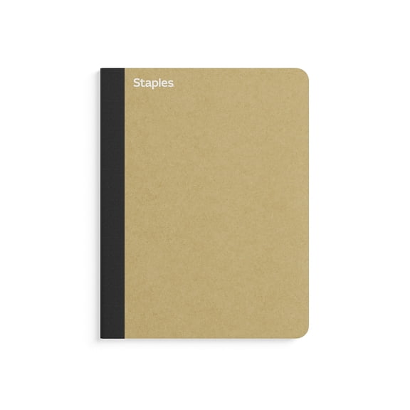 Staples Premium Composition Notebook 7.5" x 9.75" Wide Ruled 100 Sheets Brown 3/Pack ST52119NVS