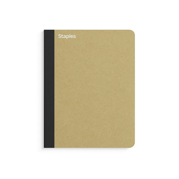 Staples Premium Composition Notebook 7.5" x 9.75" Wide Ruled 100 Sheets Brown 3/Pack ST52119NVS