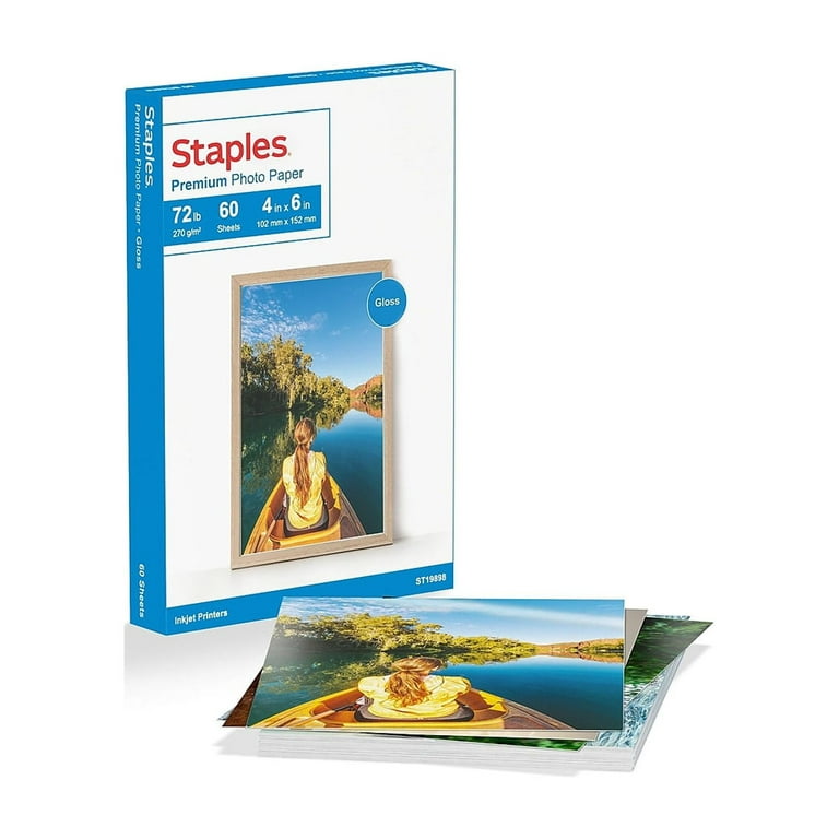 Staples Premium Glossy Photo Paper 4 x 6 60/Pack (19898-CC) 
