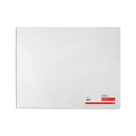 Staples Premium Poster Board 22" x 28" White 10/Carton ST28128/28128VS