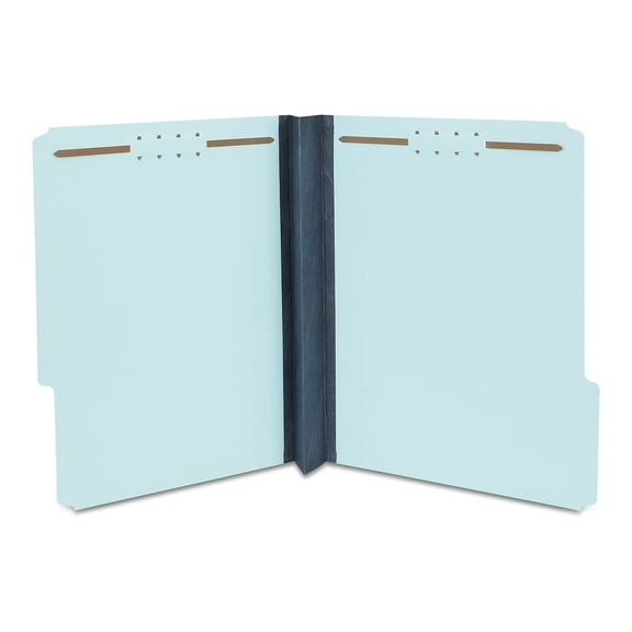 Staples Pressboard Classification Folder 3" Expansion Letter Size Light Blue 50/Carton