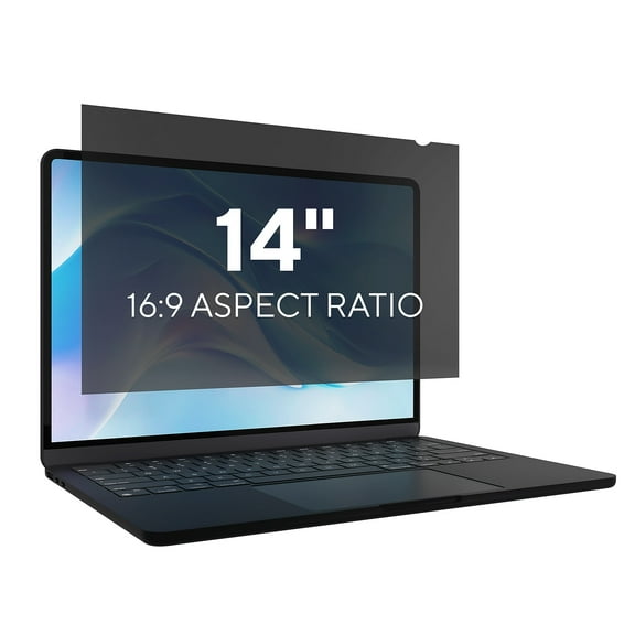 Staples Privacy LCD Filter for 14" Widescreen Laptops Black 51932