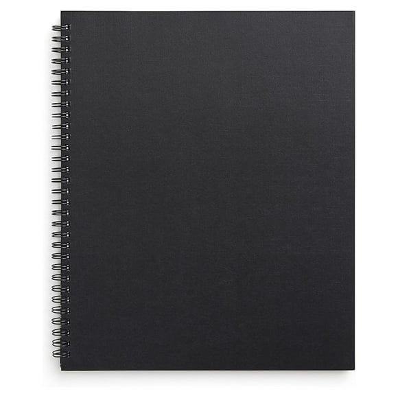 Staples Project Planner Notebook Large 8.5x11 Black - 80 Sheets, Wirebound, Perforated Pages, Interior Pocket