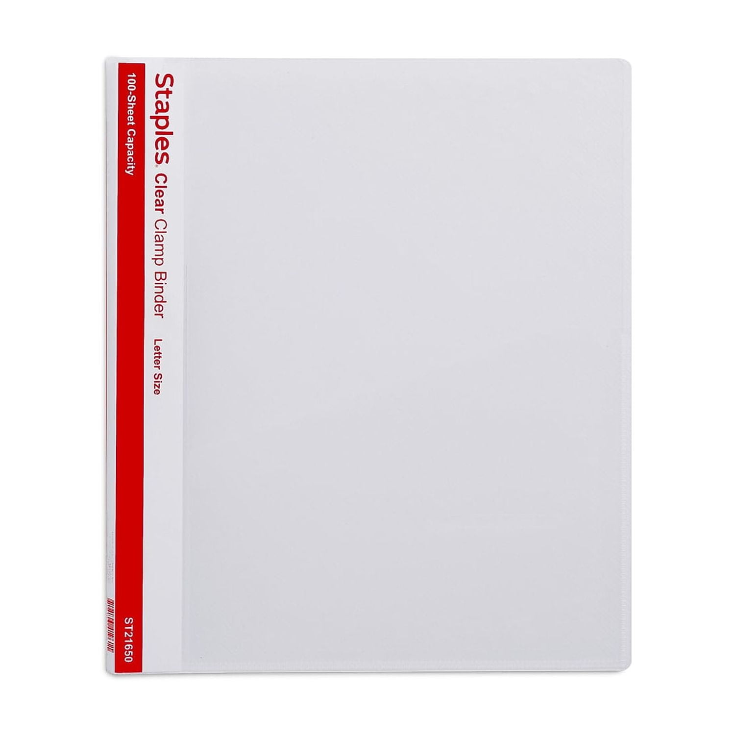 Staples Clear Plastic Folder with Front Grip - Punchless Report