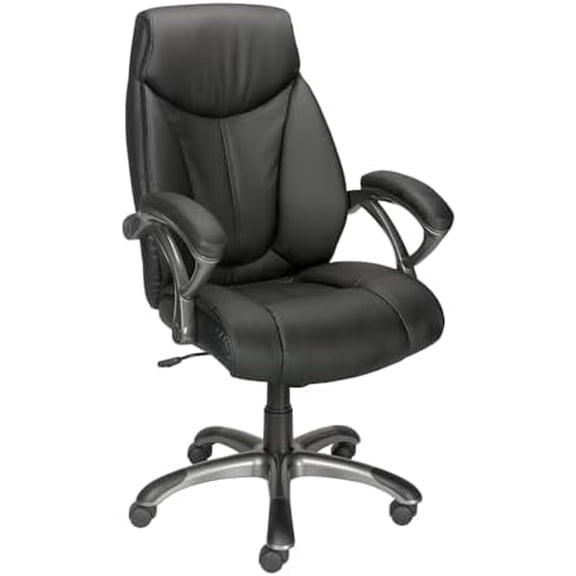 Staples Ramsey Ergonomic Manager & Executive Office Chair, Task Desk Swivel with Wheels, Adjustable Height, Bonded Leather, Black$$Home Decor, Kitchen, & Other