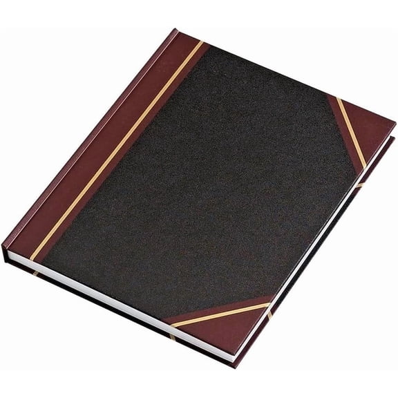 Staples Record Book, Black Hardbound Ledger Notebook, 300 Numbered Pages, Durable Sewn Binding for Logs, Records & Notary Entries