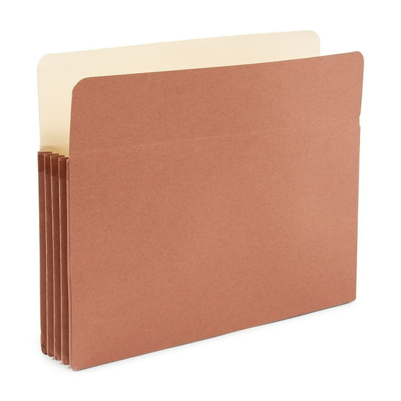 Staples Redrope Expanding File Pockets 3-1/2" Expansion Letter Size Brown 5/Pack (1524E5)