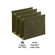 Staples Reinforced Box Bottom Hanging File Folder 3" Expansion Letter Size Standard Green 50/Carton