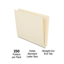 Staples Reinforced End Tab File Folder Straight Cut Letter Size Manila 500/Carton ST56685-CCVS