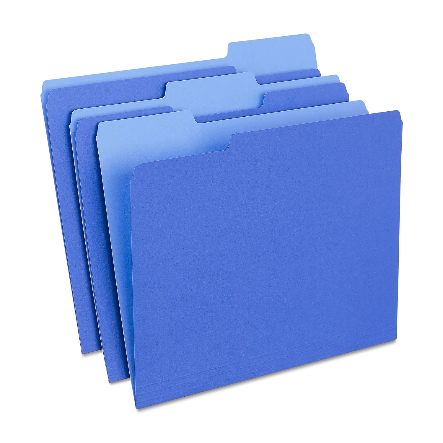 Stapled Folder Staples Reinforced File Folder 1/3 Cut Letter Size Blue 72/Carton ...