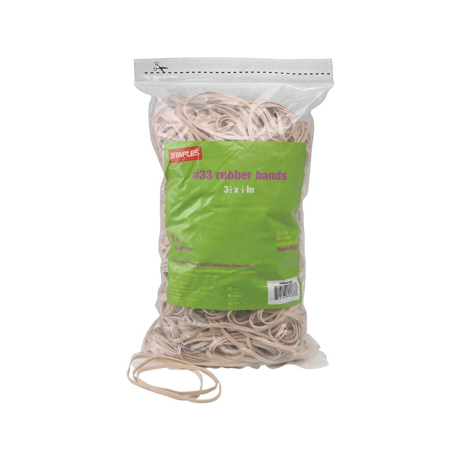 Staples Rubber Bands #33 3 1/2" x 1/8" 820/bag 25 bags/Ct 17784CT