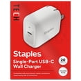 thumbnail image 1 of Staples TECH USB-C Wall Charger 20W White (ST62322), 1 of 6