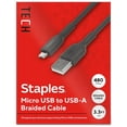 thumbnail image 1 of Staples TECH Micro USB to USB-A Charging Cable 3.3 ft. Black (ST62327), 1 of 8
