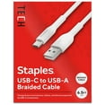 thumbnail image 1 of Staples TECH USB-C to USB-A Charging Cable 6.5 ft. White (ST62338), 1 of 8
