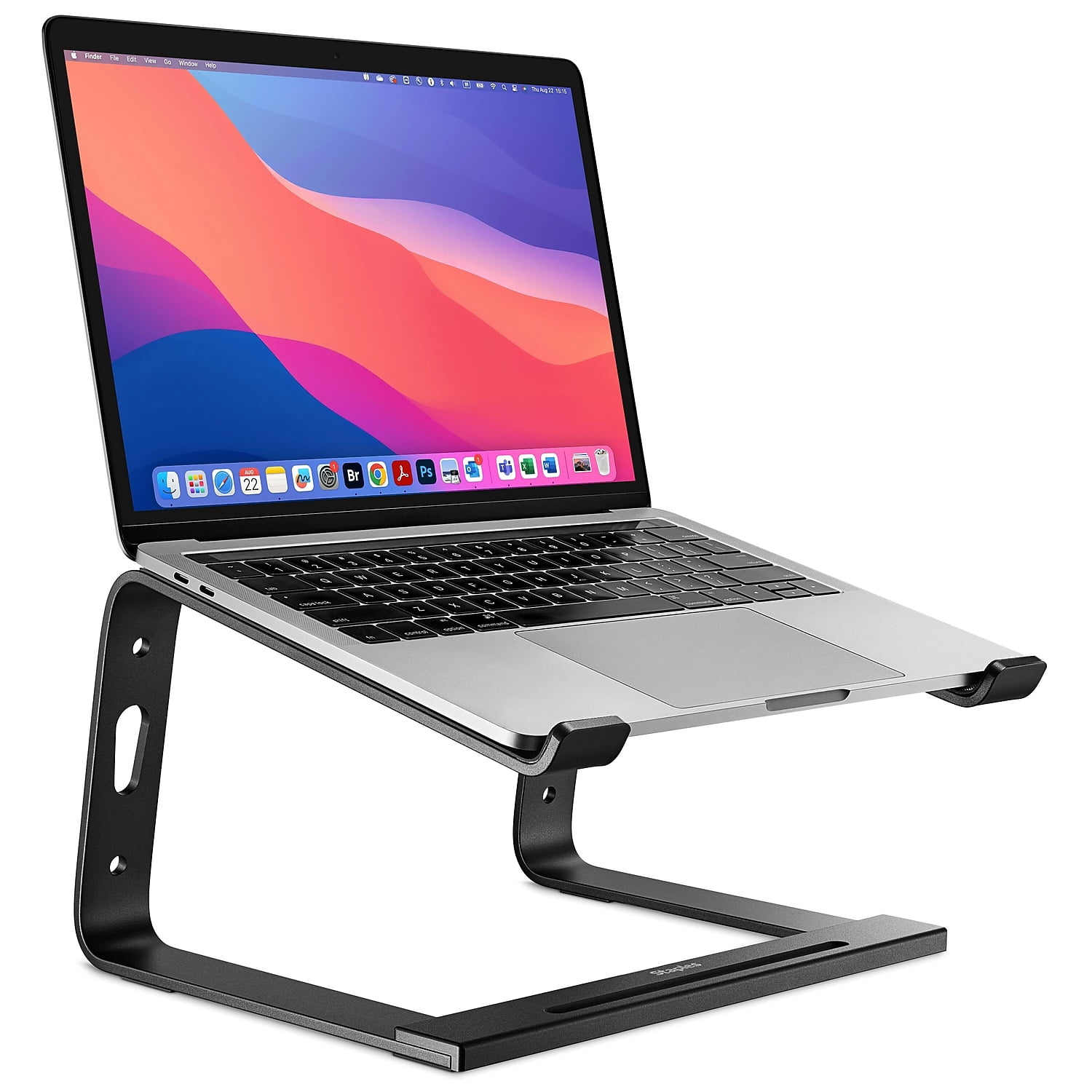 Staples TECH 11.2 x 10.2 Aluminum Laptop Stand Black (ST62654)