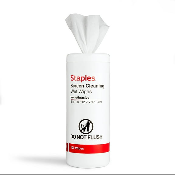 Staples Screen Cleaning Wipes 100/Tub (ST61847)