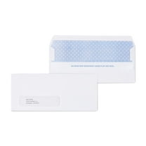 Staples Self Seal Security Tinted Bus.Envelope 4 1/8" x 9 1/2" White 500/BX 511290