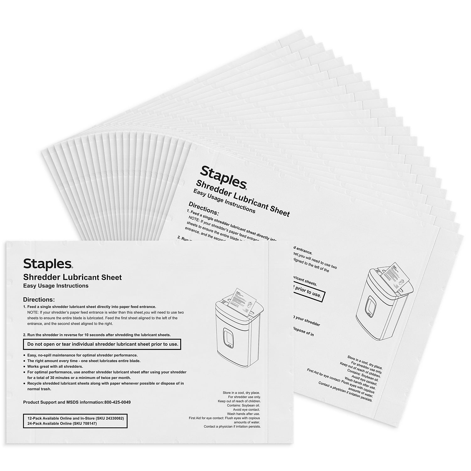 Staples Shredder Lubricating Sheets 24/pk TR36395CC