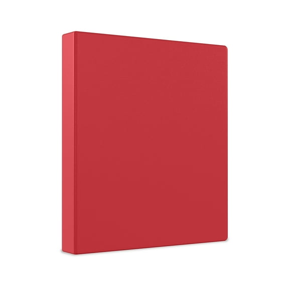 Staples Simply 1.5-Inch Round 3-Ring Non-View Binder Red (26583) 26583-CC