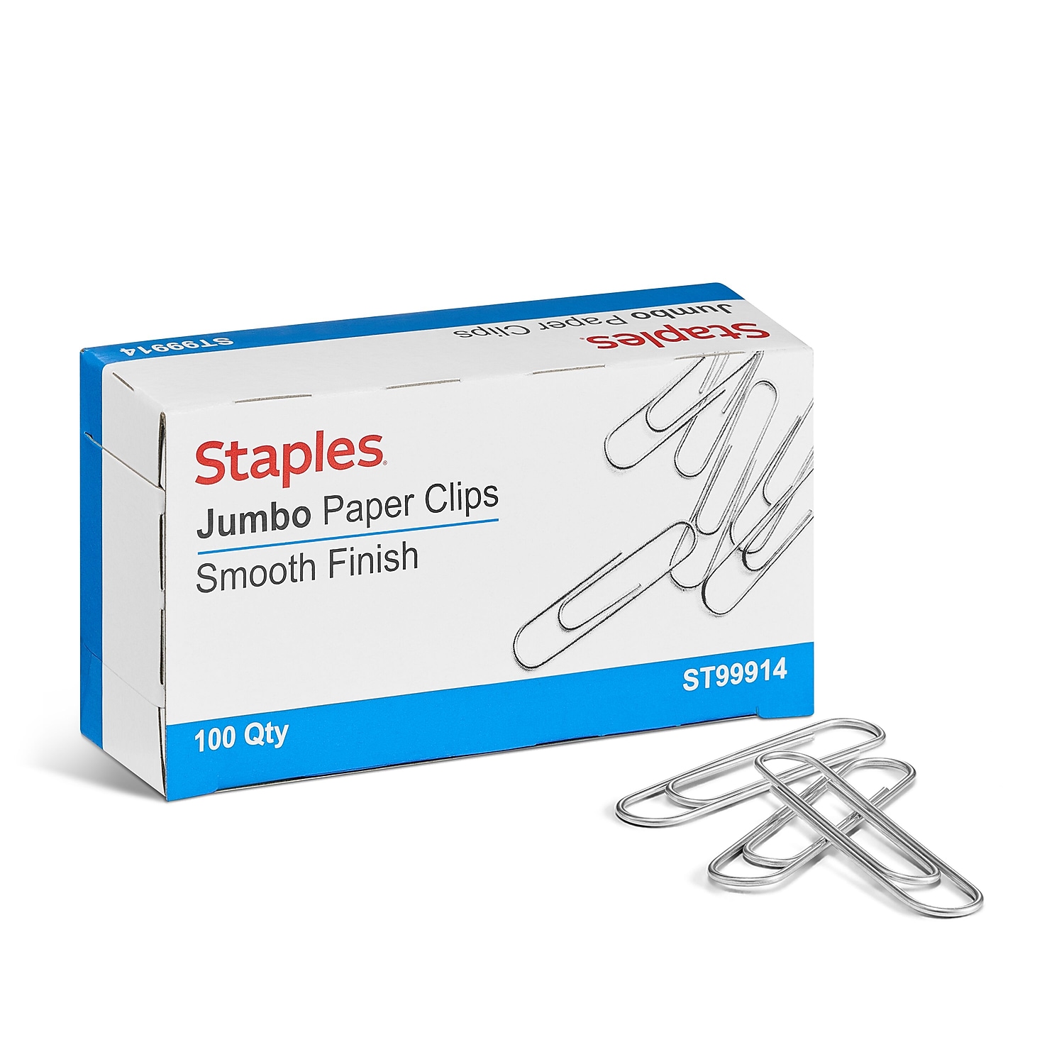 Staples Smooth Paper Clips Jumbo 100/Box (A7026600A) ST99914/A70266