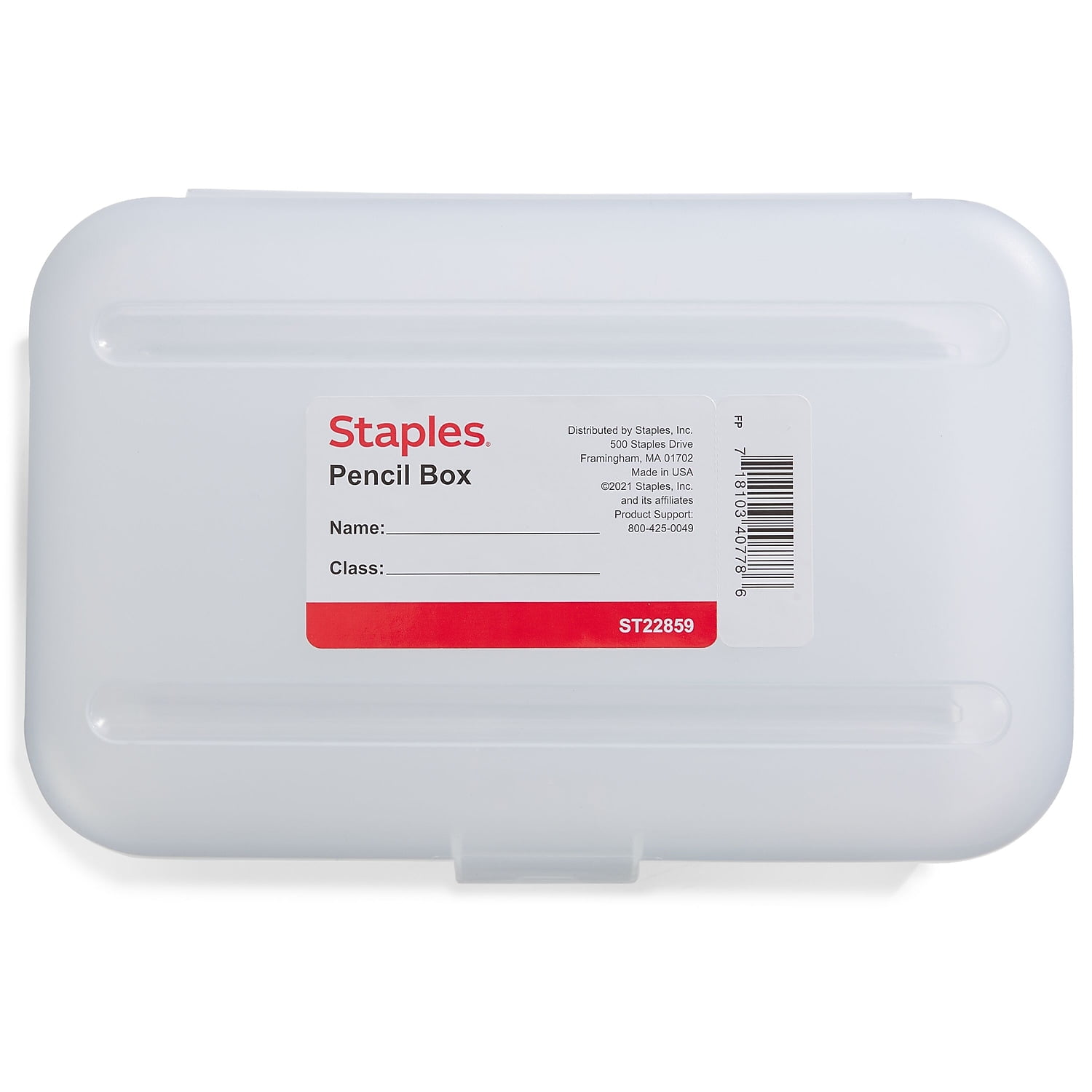 Staples Clear Plastic Snap Pencil Box Organizer (22859) ST22859