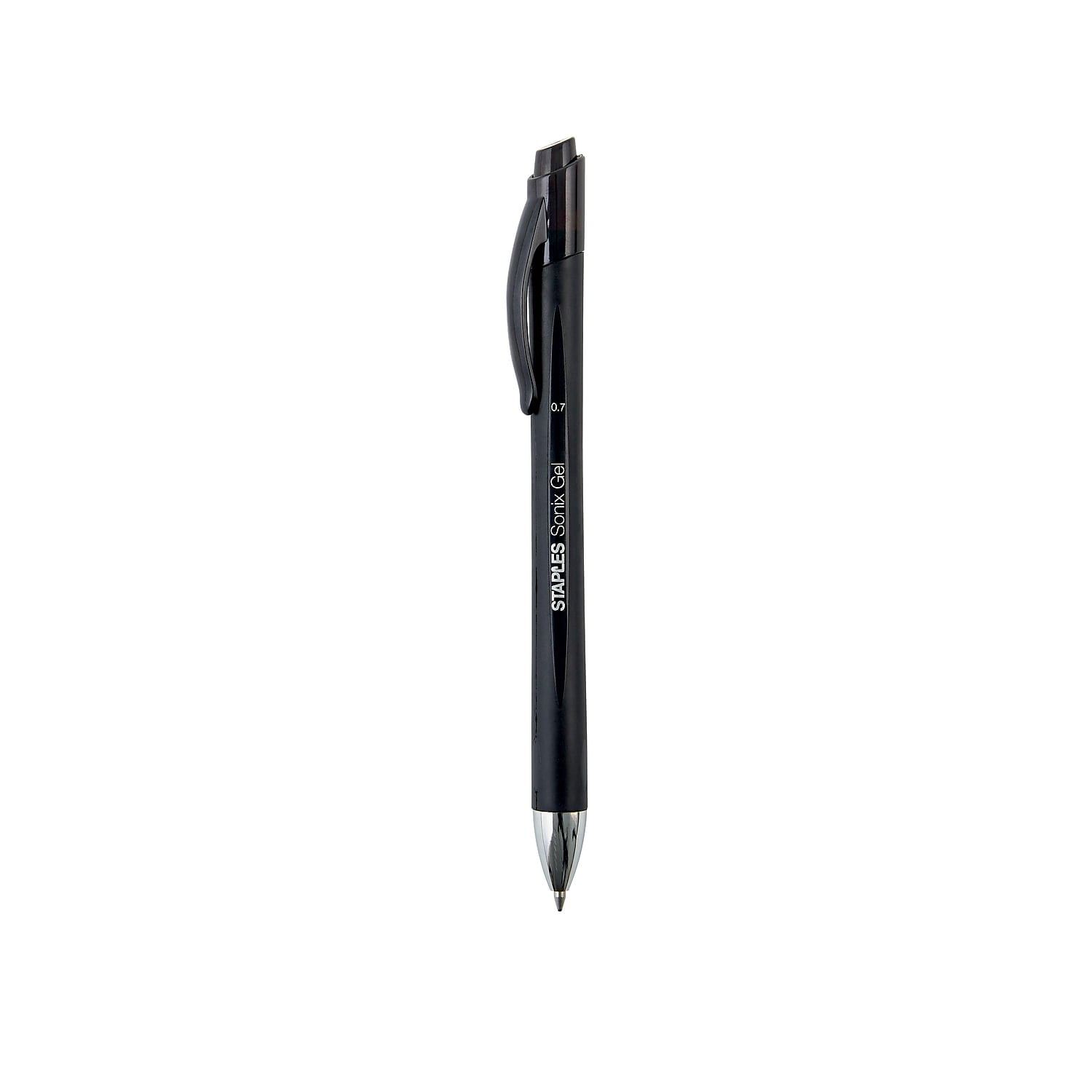 Staples Sonix Retractable Gel Pens Medium Point 0.7mm Black Ink 36 Carton 13561 CCVS