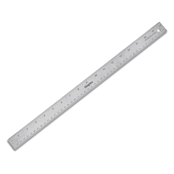 Staples Stainless Steel Ruler with Non Slip Cork Base 18" (51899) 51899-CC