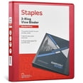 thumbnail image 1 of Staples Standard 1" 3-Ring View Binder Red (58652), 1 of 6