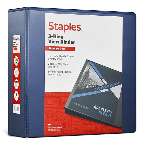 Staples Standard 3" 3-Ring View Binder Blue (26451-CC) 82640