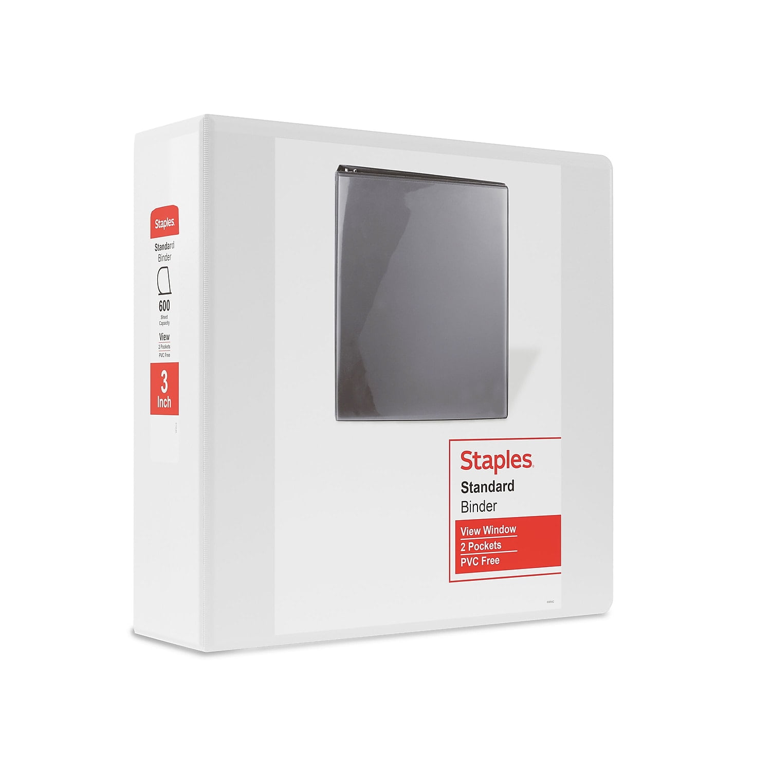 Staples Standard 3" 3-Ring View Binder White (26450-CC) 82639