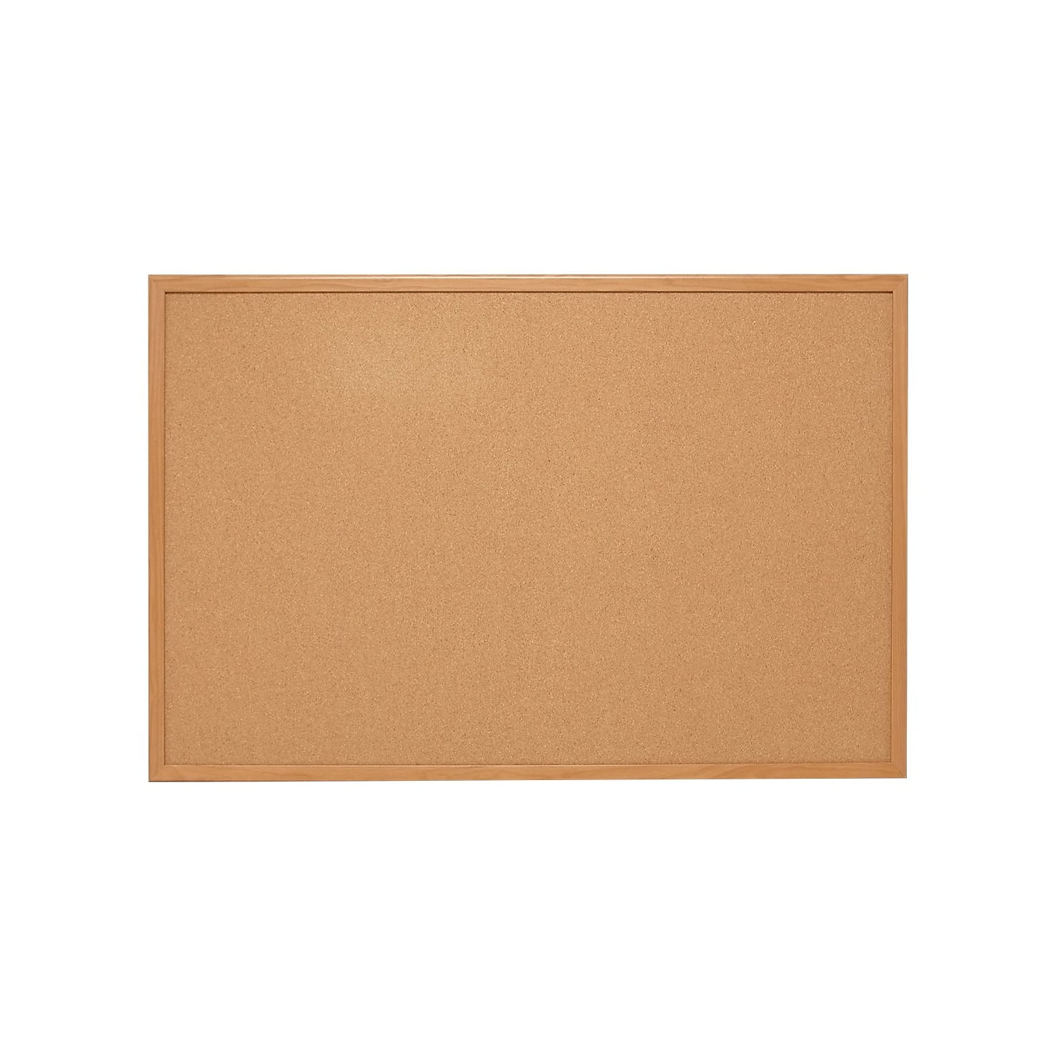 Staples Large Poster Standard Cork Bulletin Board with Oak Finish Frame