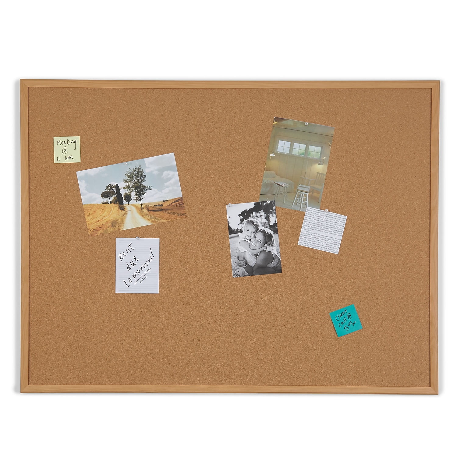 Staples Standard Durable Cork Bulletin Board Oak Frame 4' x 3' 2/Pack ST52462-CCVS