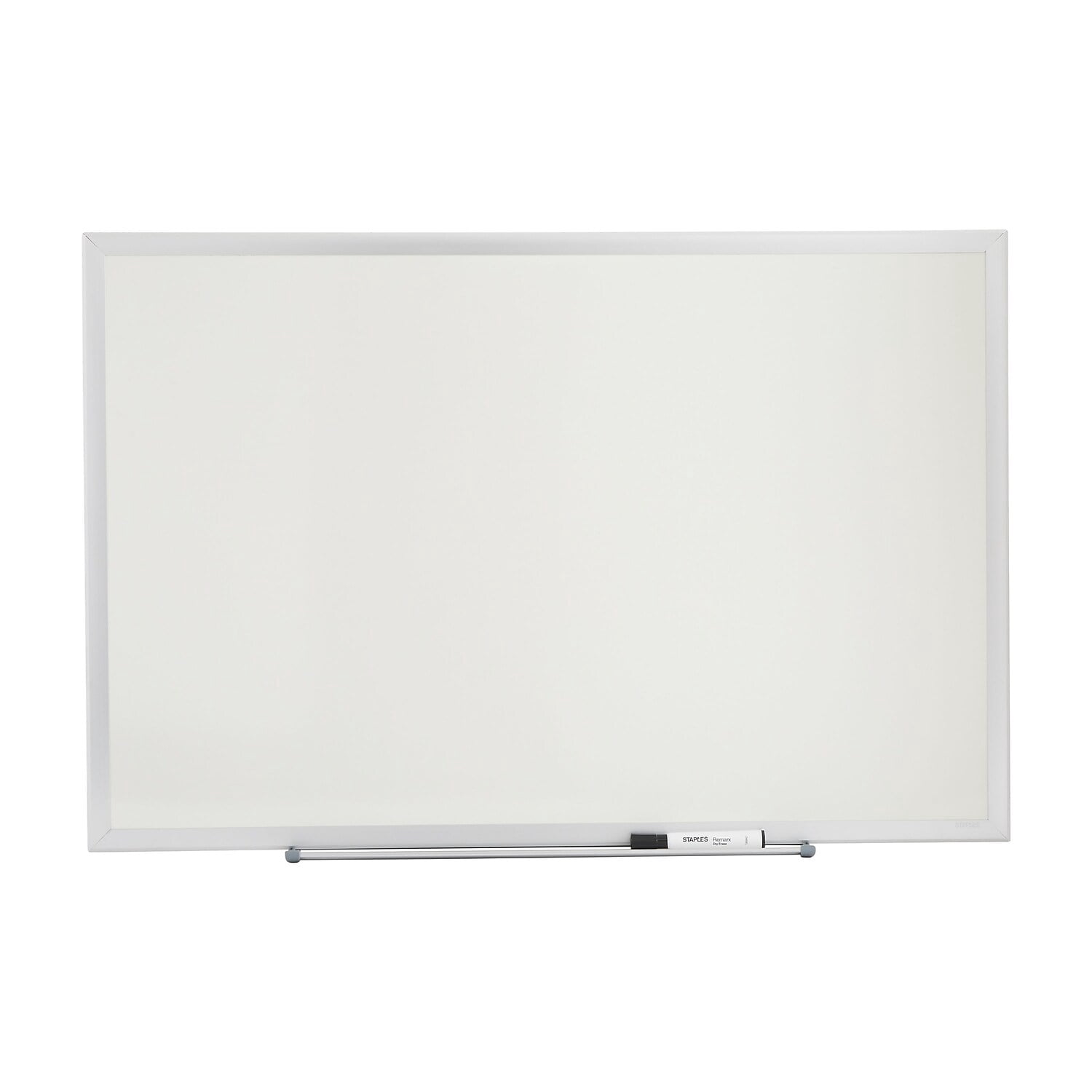 Staples Standard Durable Melamine DryErase Whiteboard Aluminum Frame 3' x 2' 2/Pack 52674