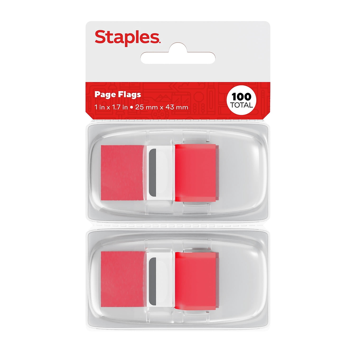 Staples Razor Flags Staples Stickies Page Flags Red 1