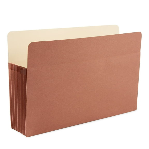 Staples Straight-Cut File Pockets 5.25" Expansion Legal Size Brown 5/Pack (1536G5)