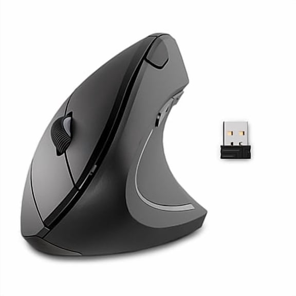 Staples TECH Wireless Ergonomic Vertical Optical Mouse with USB-A Receiver, Black (ST63689-CC)