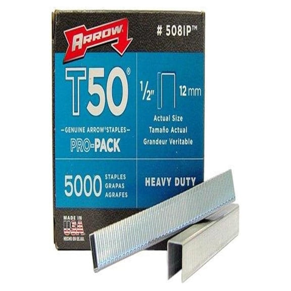 Staples Tackers 1/2 Inch - 5000 Staples Box - Office & Craft Stapler Refills - Heavy Duty Stapling - Standard Size - 4 Strips of 1250 Staples