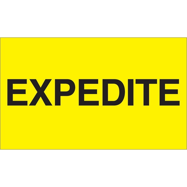 Staples Tape Logic Labels "Expedite" 3" x 5" Fluorescent Yellow 500/Roll LABDL2381
