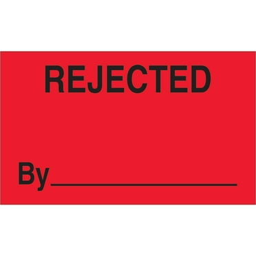 Staples Tape Logic Labels "Rejected By" 3" x 5" Fluorescent Red 500/Roll LABDL3321