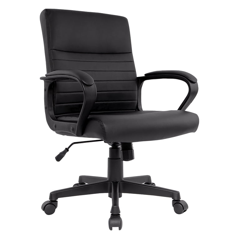 Staples Tervina Luxura Mid-Back Manager Chair, Leather Upholstered