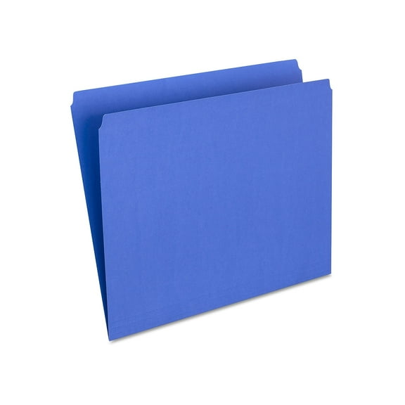 Staples Top-Tab File Folders Straight-Cut Tab Letter Size Blue 100/BX TR509679/509679
