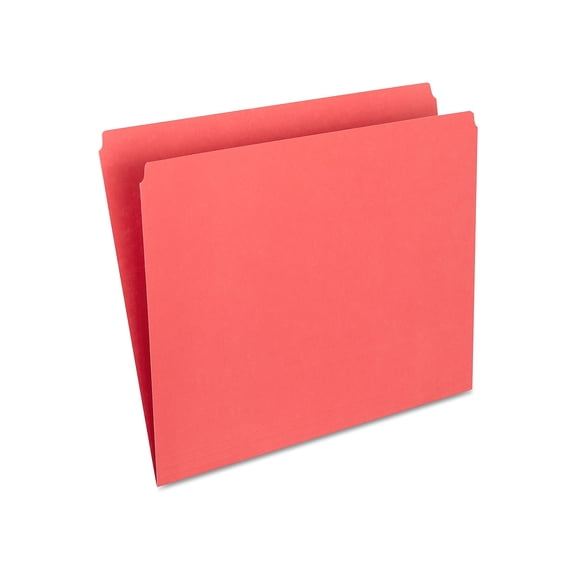 Staples Top-Tab File Folders Straight-Cut Tab Letter Size Red 100/BX TR509646
