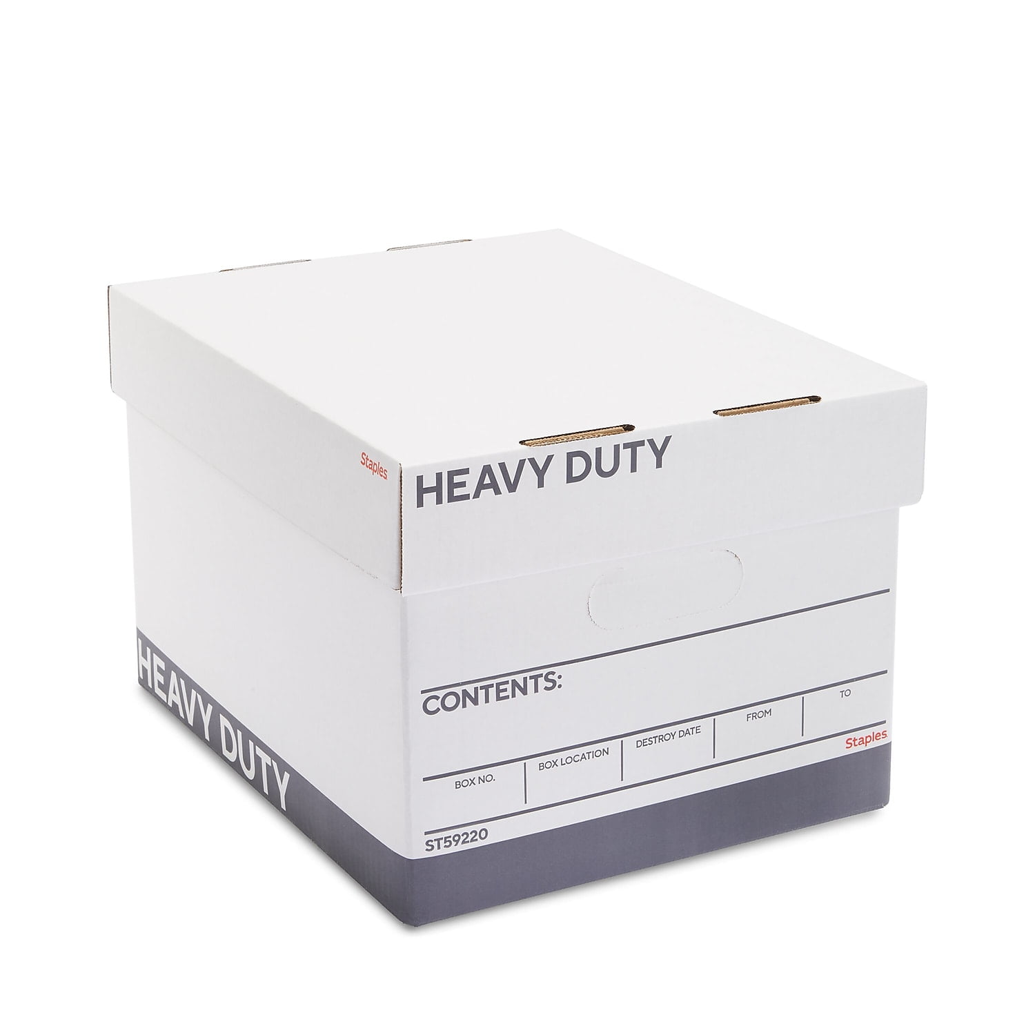 White and Gray Heavy Duty Corrugated Storage Box with Lid