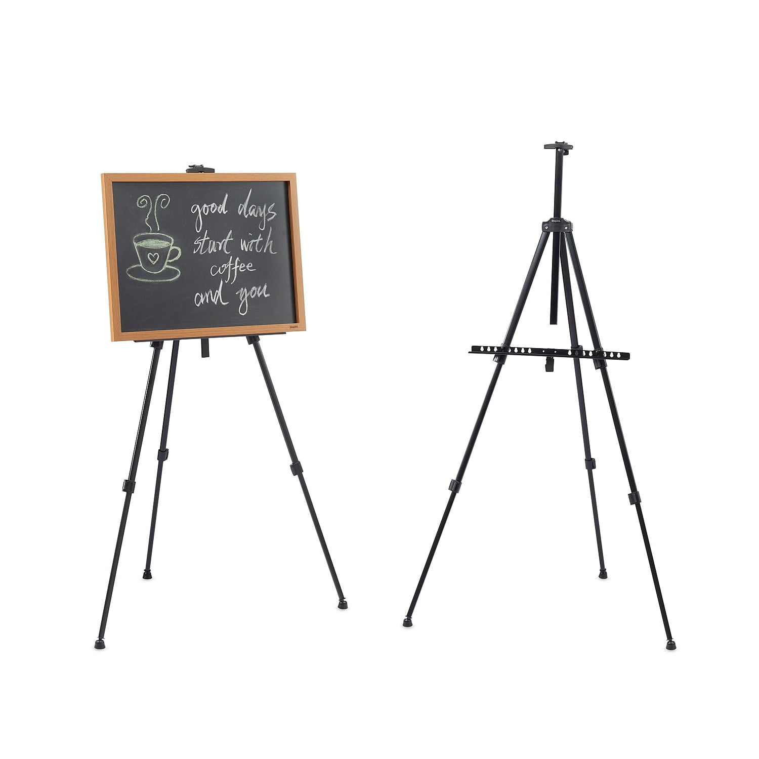 Staples Tripod Display Easel 63" Black Aluminum 2/Pack ST28070/28070VS