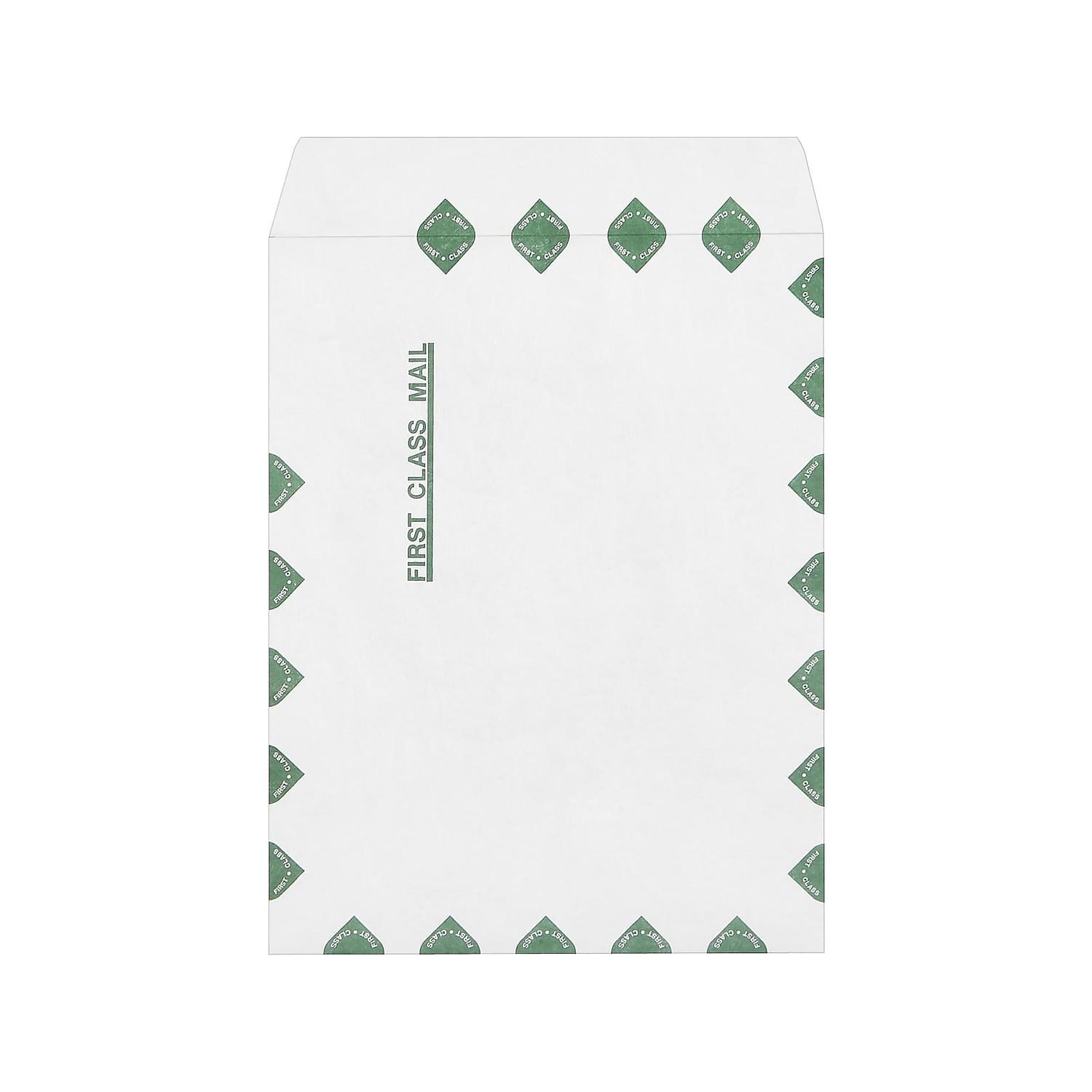 Staples Tyvek EasyClose Catalog Envelopes 10"L x 13"H White with Green