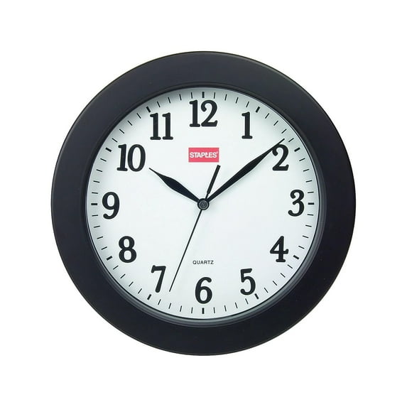 Staples Wall Clock Plastic 10" Dia. (32436) 687525