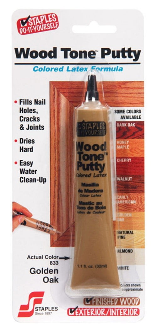 Staples Wood Tone Golden Oak / Pecan Wood Putty 1.05 oz.
