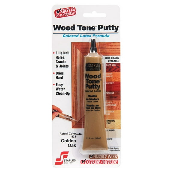 Staples  Wood Tone  Golden Oak / Pecan  Wood Putty  1.05 oz.