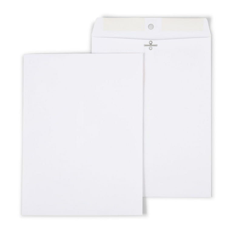 Staples 9x12-Inch Easy Close Clasp Envelopes, White Wove, Standard