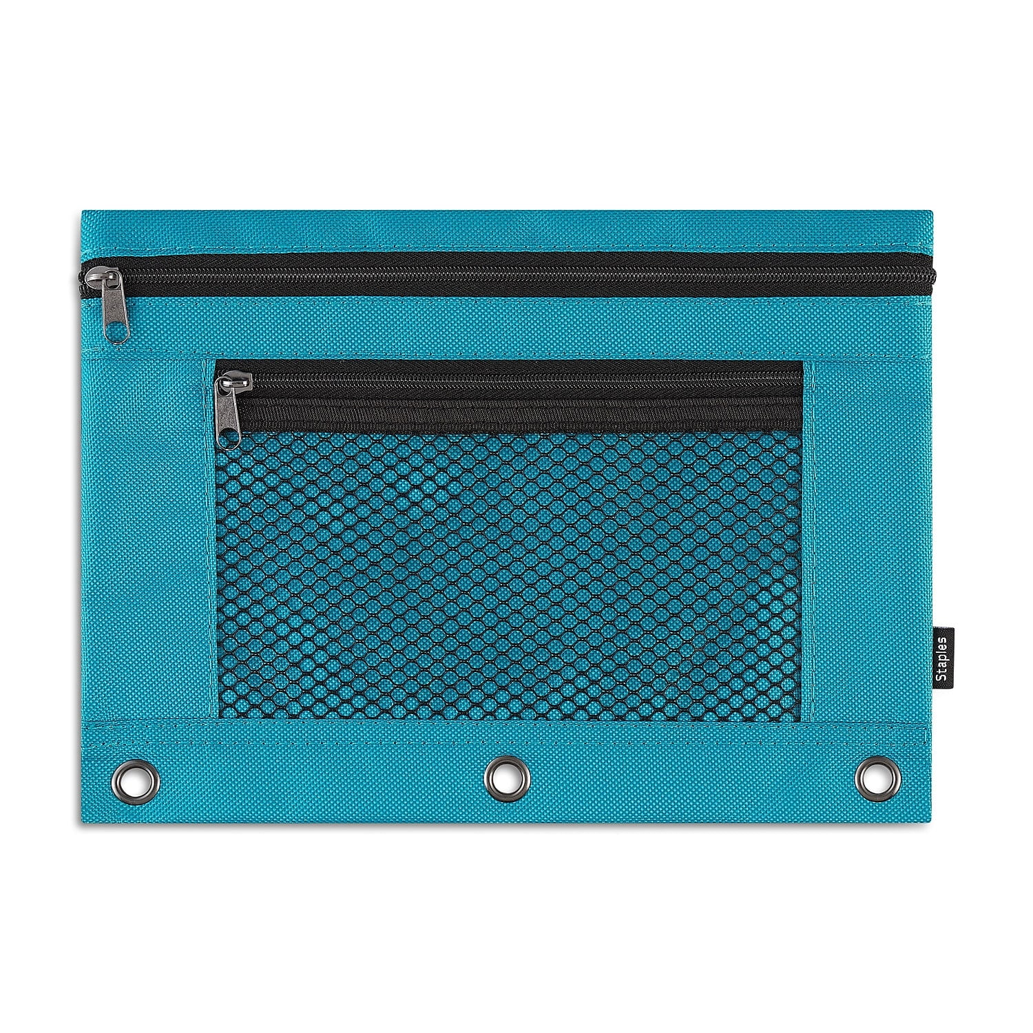 Staples Zipper Pencil Pouches Assorted Colors 3/Pack ST53276VS